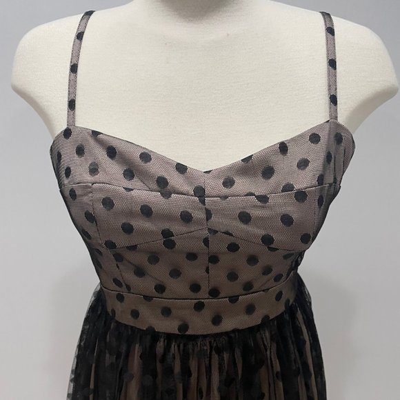 Fossil Strapless Black and Beige Dress with Polka - Picture 2 of 7